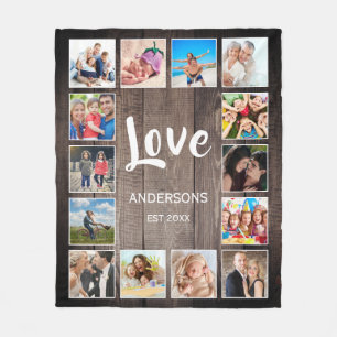 Custom Foto Collage Rustic Bauernfamilie Fleecedecke