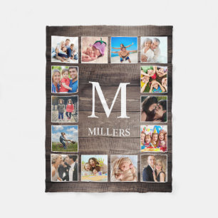 Custom Foto Collage Rustic Bauernfamilie Fleecedecke