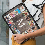 Custom Foto Collage Rustic Bauernfamilie Laptopschutzhülle<br><div class="desc">Erstellen Sie Ihre eigene personalisierte 14-Foto-Collage Laptop-Hülle mit Ihren individuellen Bildern auf einem rustikalen Bauernstil Holzputz Hintergrund. Das Design beinhaltet auch Ihr Monogramm. Fügen Sie Ihre Lieblings-Fotos,  Designs oder Kunstwerke,  um etwas wirklich Einzigartiges zu schaffen.</div>