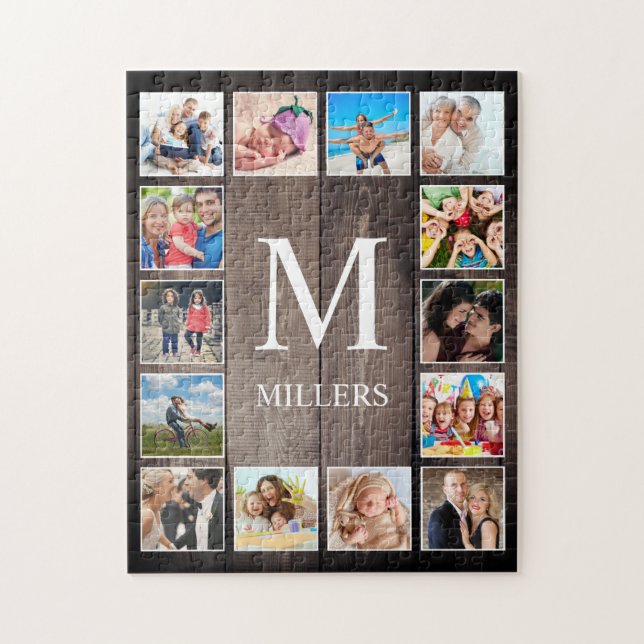 Custom Foto Collage Rustic Bauernfamilie Puzzle (Vertikal)