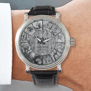 Custom Foto Collage Rustic Farmhouse Love Family Armbanduhr