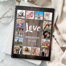 Custom Foto Collage Rustic Farmhouse Love Family Notizblock