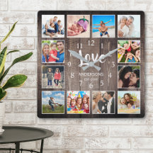 Custom Foto Collage Rustic Farmhouse Love Family