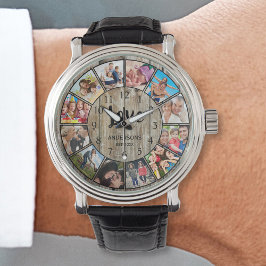 Custom Foto Collage Rustikales Bauernhaus Armbanduhr