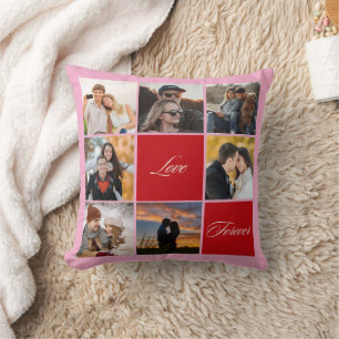 Custom Foto Collage Throw Kissen - Liebe & Forever