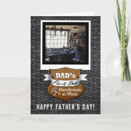 Custom Foto Dads Fix-it Shop Handyman Fathers Day Karte