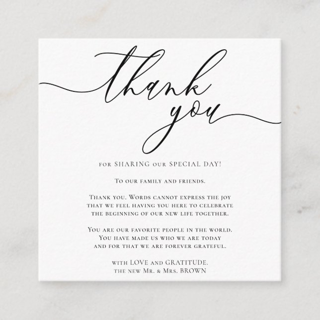 Custom Foto Danke Mini Begleitkarte (Vorderseite)