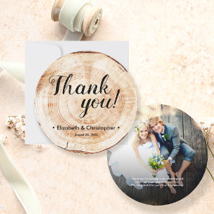 Custom Foto Danke Rustic Wedding Einladung
