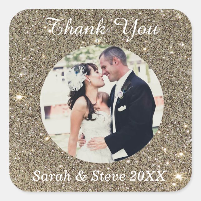 Custom Foto Danke Stickers (Vorderseite)