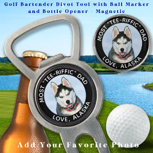 Custom Foto Dog Bester Vater je Pet Moderner Golf Pitchgabel