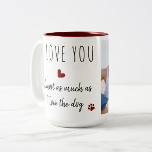 Custom Foto Dog Lover Funny Liebe Valentinstag Zweifarbige Tasse