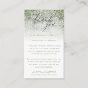 Custom Foto Dust Glitz Green Vielen Dank Begleitkarte