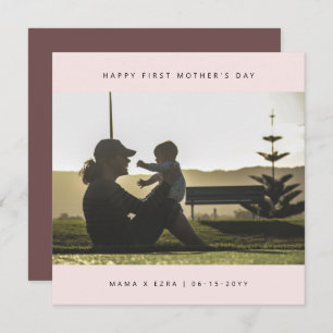 Custom Foto Elegant First Mother's Day Modern Karte