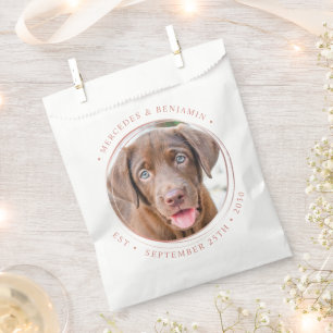 Custom Foto Elegante Rose Gold Persönliche Hochzei Geschenktütchen