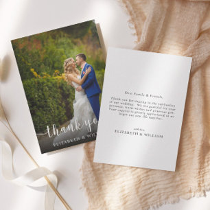 Custom Foto Elegante Script Wedding Dankeschön Car Dankeskarte