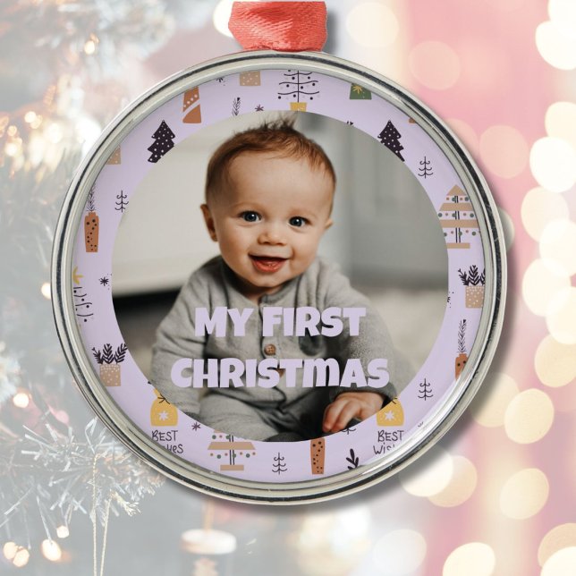 Custom Foto Erste Weihnachtsgeschenke für Tochter Ornament Aus Metall (Custom Photo First Christmas Gifts for Daughter)