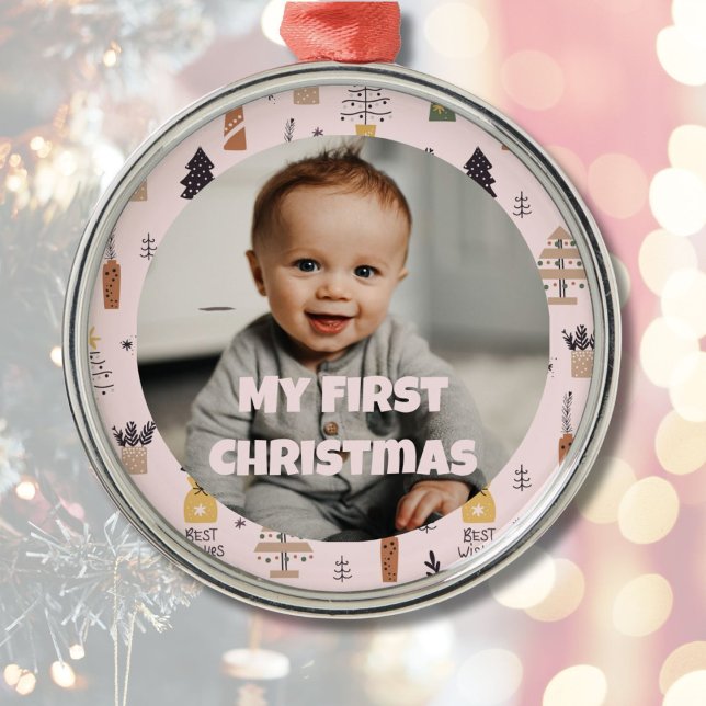 Custom Foto Erste Weihnachtsgeschenke für Tochter Ornament Aus Metall (Custom Photo First Christmas Gifts for Daughter)