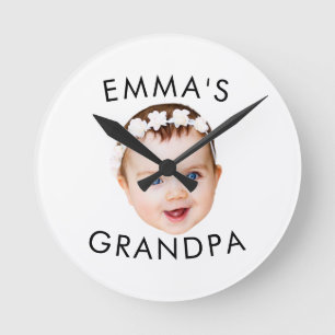 Custom Foto Face Mama Oma Opa Geburtstag Runde Wanduhr