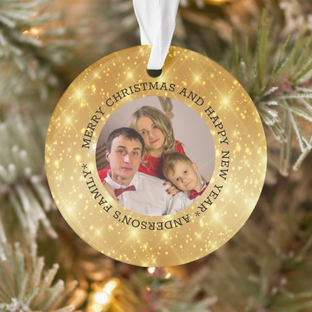 Custom Foto Family Weihnachten Ornament (Baum)
