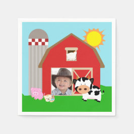 Custom Foto Farm Geburtstagspapier Napkins Serviette