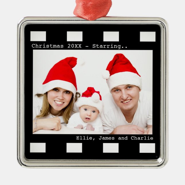 Custom Foto Film Reel Weihnachten Ornament Aus Metall (Vorne)