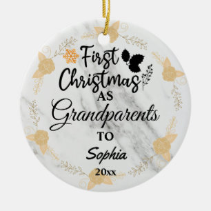 Custom Foto First Christmas als Großeltern 2021 Keramik Ornament