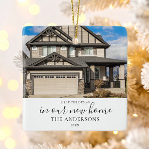 Custom Foto First Christmas New Zuhause Keramikornament
