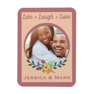 Custom Foto floral Pink Personalisiert Magnet