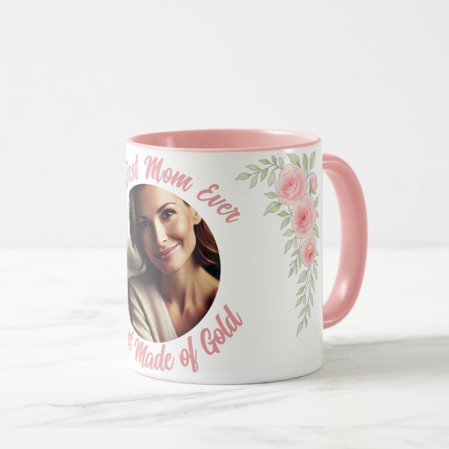 Custom Foto Floral Tasse - Die beste Mama aller Ze (VorderseiteRechts)