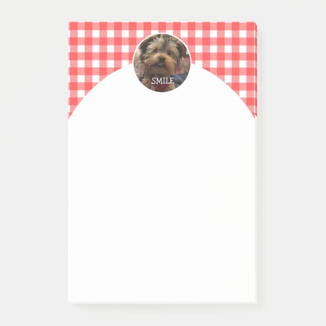 Custom Foto Frame Country Red Buffalo Karo Kariert Post-it Klebezettel (Vorderseite)