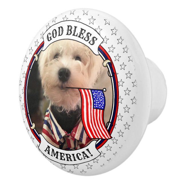 Custom Foto Frame USA American Flag Patriotic Fun Keramikknauf (Rechts)