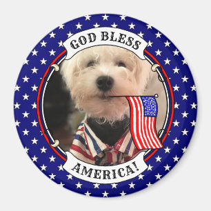 Custom Foto Frame USA American Flag Patriotic Fun Magnet