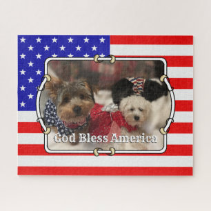 Custom Foto Frame USA American Flag Patriotic Fun Puzzle