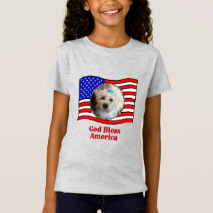 Custom Foto Frame USA American Flag Patriotic Fun T-Shirt