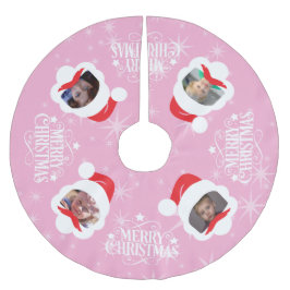 Custom Foto Frohe Weihnachten Polyester Weihnachtsbaumdecke