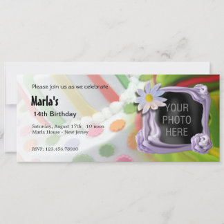 Custom Foto Geburtstagseinladung - Kuchen Einladung