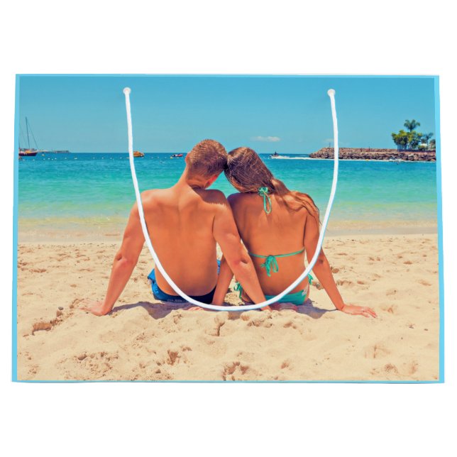 Custom Foto Geschenktasche mit Ihren Lieblings-Fot Große Geschenktüte (Vorderseite)