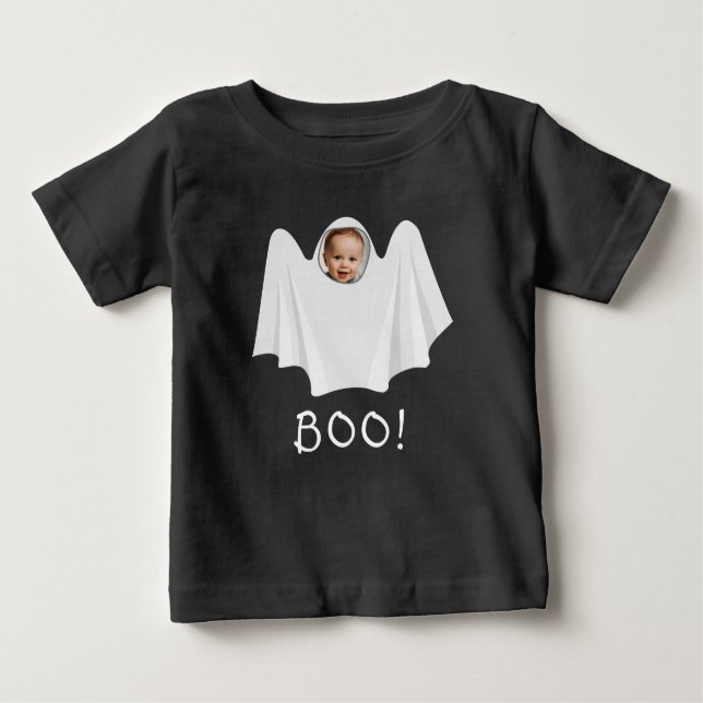 Custom Foto Ghost booky Happy Halloween Spaß Baby T-shirt (Vorderseite)