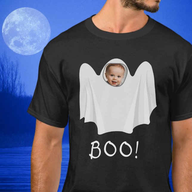 Custom Foto Ghost booky Happy Halloween Spaß T-Shirt (Von Creator hochgeladen)