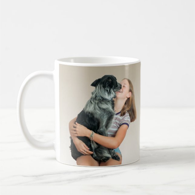 Custom Foto Girl & Dog Kaffeetasse (Links)