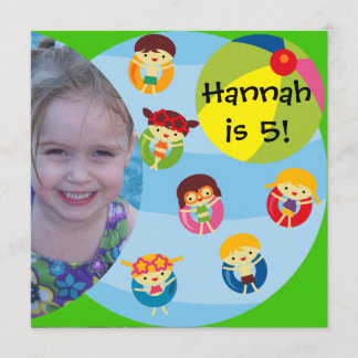 Custom Foto Girl Pool Party Geburtstag schwimmen Einladung