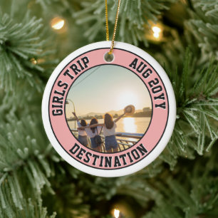 Custom Foto Girls Reise Freunde und Familie Urlaub Keramik Ornament