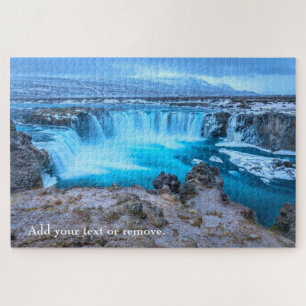 Custom Foto Godafoss Wasserfall Landschaft Island: Puzzle