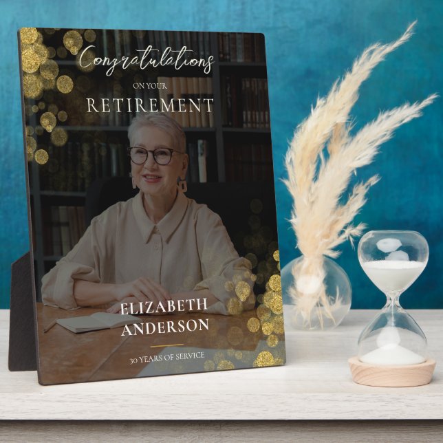 Custom Foto Gold Confetti Rente Geschenk Fotoplatte (Seite)