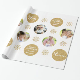 Custom Foto Gold Glitzer Look Geschenkartikel Geschenkpapier