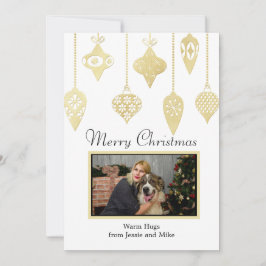 Custom Foto Gold Ornamente Flat Holiday Card Feiertagskarte