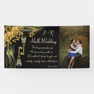 Custom Foto Gold Skulls Halloween Hochzeit Banner