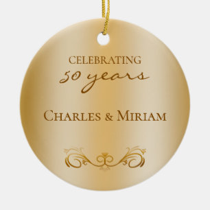 Custom Foto Golden 50. Wedding Anniversary Geschen Keramik Ornament