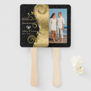 Custom Foto Golden Damask Fächer