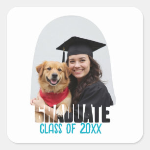 Custom Foto Graduate Arch Abschluss Bevorzugung Quadratischer Aufkleber